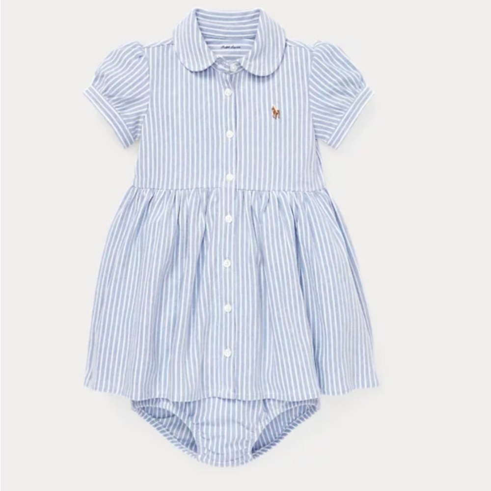 Ralph Lauren - Striped Knit Oxford Shirtdress & Bloomer